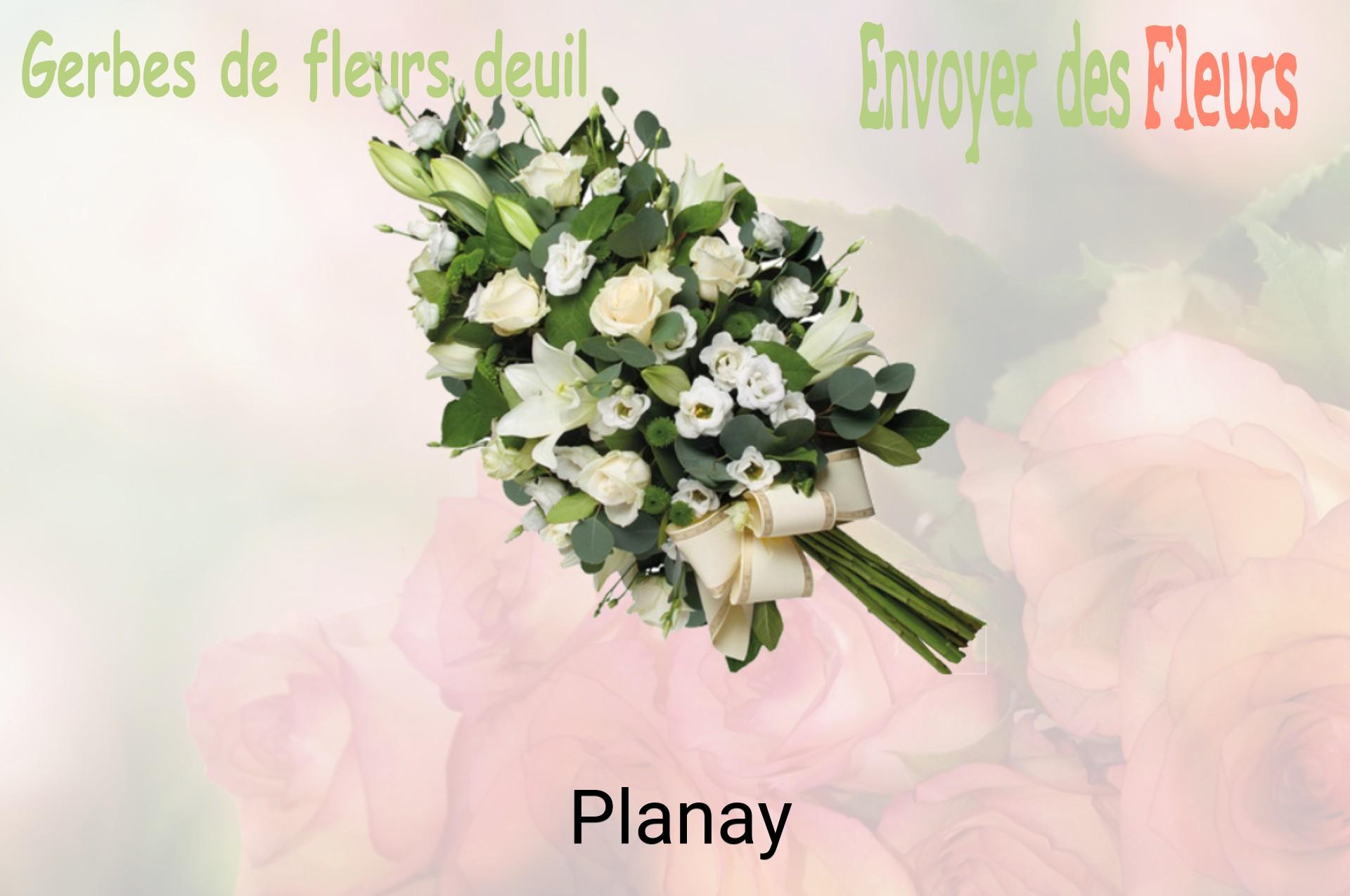 Gerbe de fleurs de deuil livrée à Planay